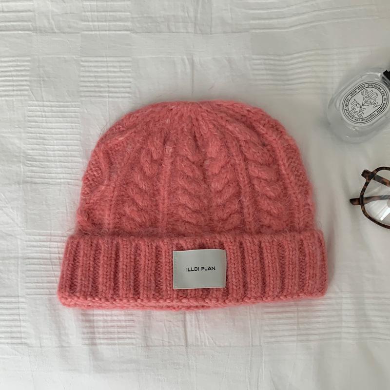New Plush Twisted Knitted Hat for Women Winter Style Cold Proof and Warm Ear Protection Plus Velvet Thickened Fashionable Versatile Hat