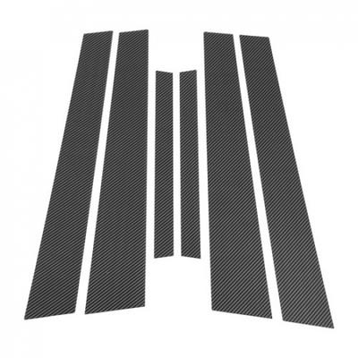 6 Pcs Door Pillar Window Trim for Nissan Maxima 04-08 Carbon Fiber Pattern Black