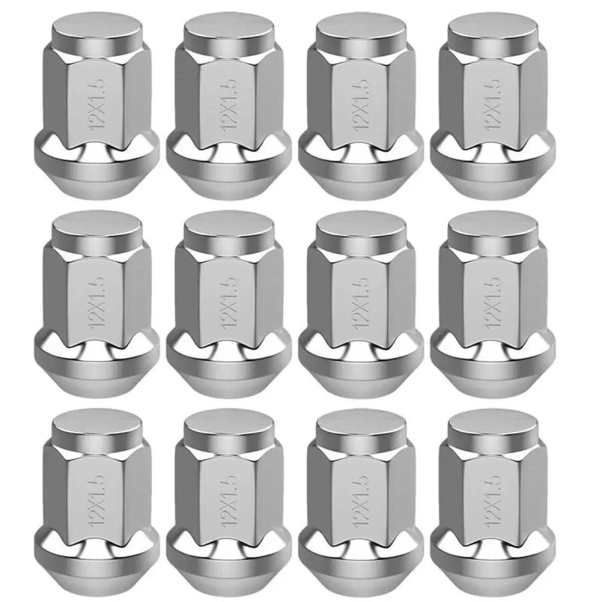 20pcs Universal Car Wheel Lock Nuts Aluminum Racing Lug Nuts Length 35MM Wheel Bolts Studs M12*1.5 / M12x1.25 Accessories M12x1.25 серебряный