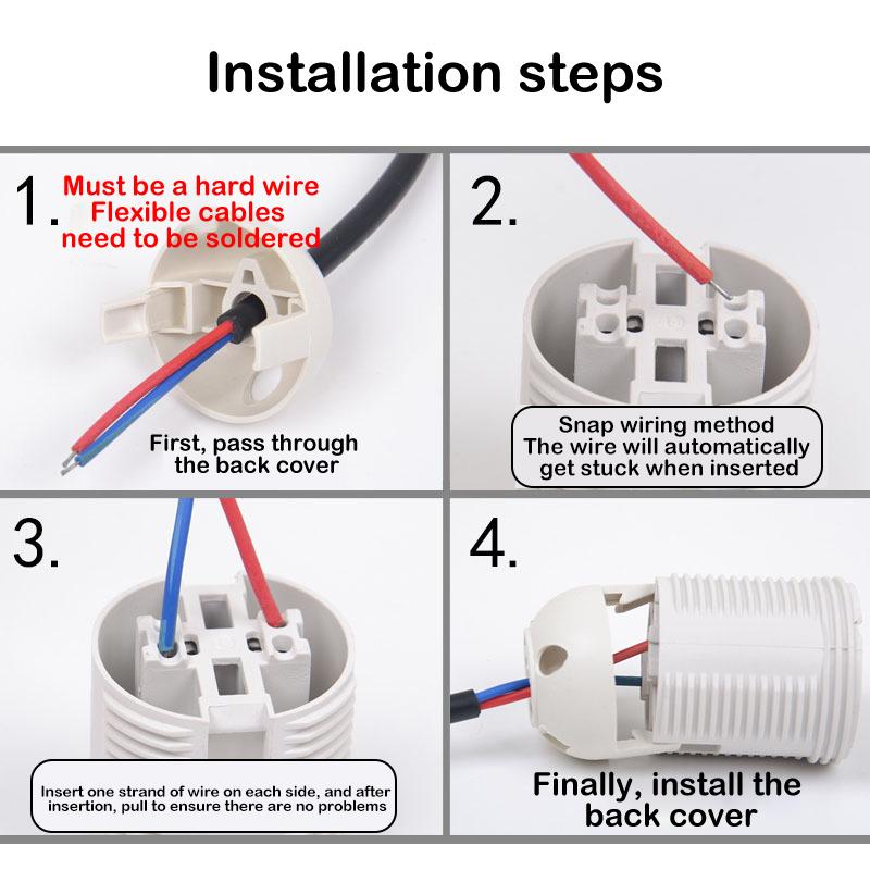 Lâmpada LED Base de Lâmpada Cabeça Suporte de Energia Soquete AC para Lâmpada E14 E27 M10 Soquete Elétrico para Pendente Conversor de Rosca para Abajur