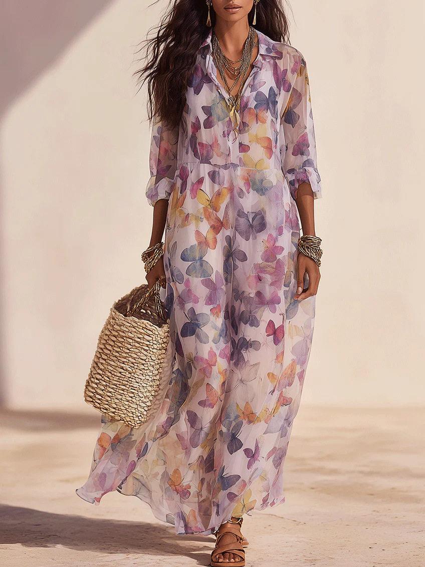 2026 European and American summer new women s fashion printed lace-up dress, women s elegant casual dress women S