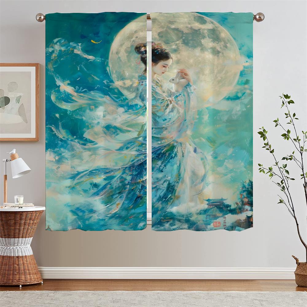 

Change Flies to the Moon Ready Curtains Cheap Things With Free Shipping for Home Bedroom Blackout Curtains Offers Curtain Rods W50xH70cmx2pcs-CL