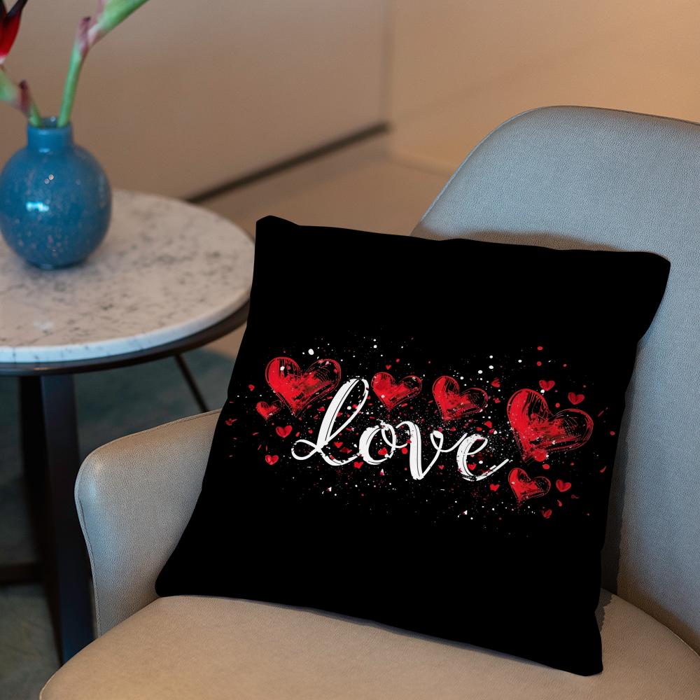 Dekoracja na Walentynki Poszewka na poduszkę 2 w 1 Dwustronna Pluszowa Poszewka na poduszkę | Samochód/Sofa/Łóżko | Idealny Prezent