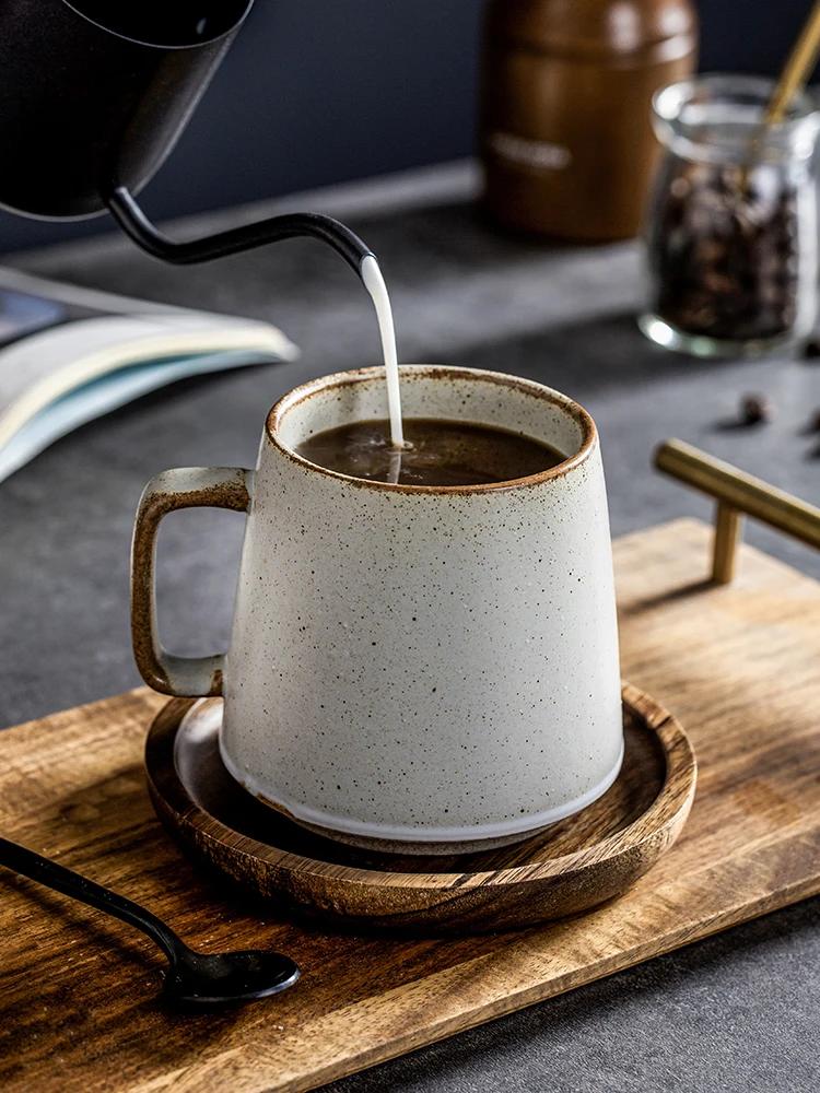 Japanese creative retro ceramic cup office tea cup water cup household mug large capacity coffee