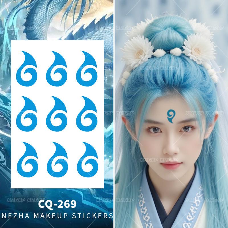 Nezha & Ao Bing Waterproof Forehead Tattoo Stickers for Kids
