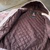 Derschutze Men's Trendy Winter 2025 Cherry Blossom Embroidered Hooded Cotton Jacket
