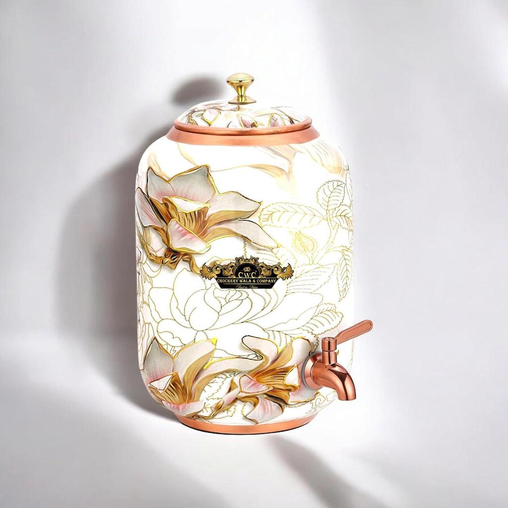 Pure Copper Dispenser Meena Gold Finish (8 liter)