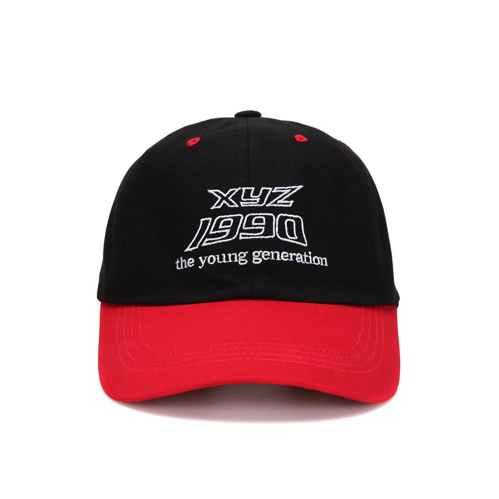 ULUK Xyz Embroidered Cotton Color Block Ball Cap_Black