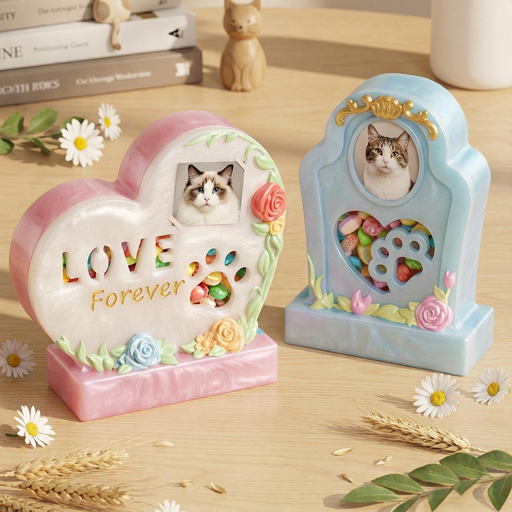 Cat Dog Pet Urn Plaster Silicone Mold DIY Heart-shaped Pet Photo Frame Picture Urn Epoxy Silicone Molds For Resin Making