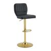 Bar Stool Height-Adjustable 62-83cm, 360 degrees Swivel Chair with Backrest & Footrest, Ergonomic Kitchen, Black Faux Leather, 136kg