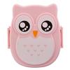 1pc Owl Lunch Box Plastic Compartment Cartoon Cute Portable Lunch Box with Lid Student Lunch Box Food Container