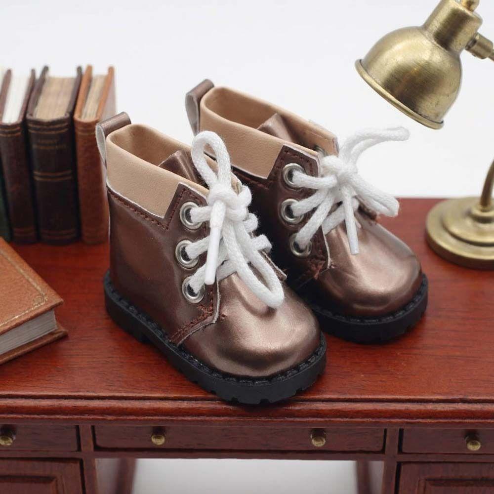 1 Pair Casual Wear Doll PU Leather Shoes PU Leather 20cm Doll Leather Boots  DIY Doll