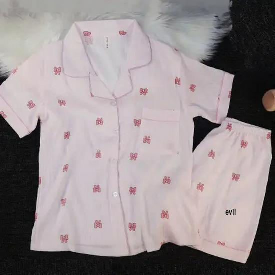 Nuovo Set Pigiama Estivo da Donna in Cotone Nuvola - Carino a Maniche Corte con Pantaloncini