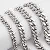 Men's Four-Sided Polished Cuban Chain Necklace & Bracelet - Stainless & Titanium Steel