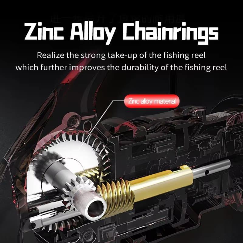 DEUKIO 8000 10000 12000 Series 20KG Drag Casting Full Metal Waterproof Spinning Reel 8+1BB Aluminum Alloy Spool 4.6:1 Gear Ratio Fishing Reel