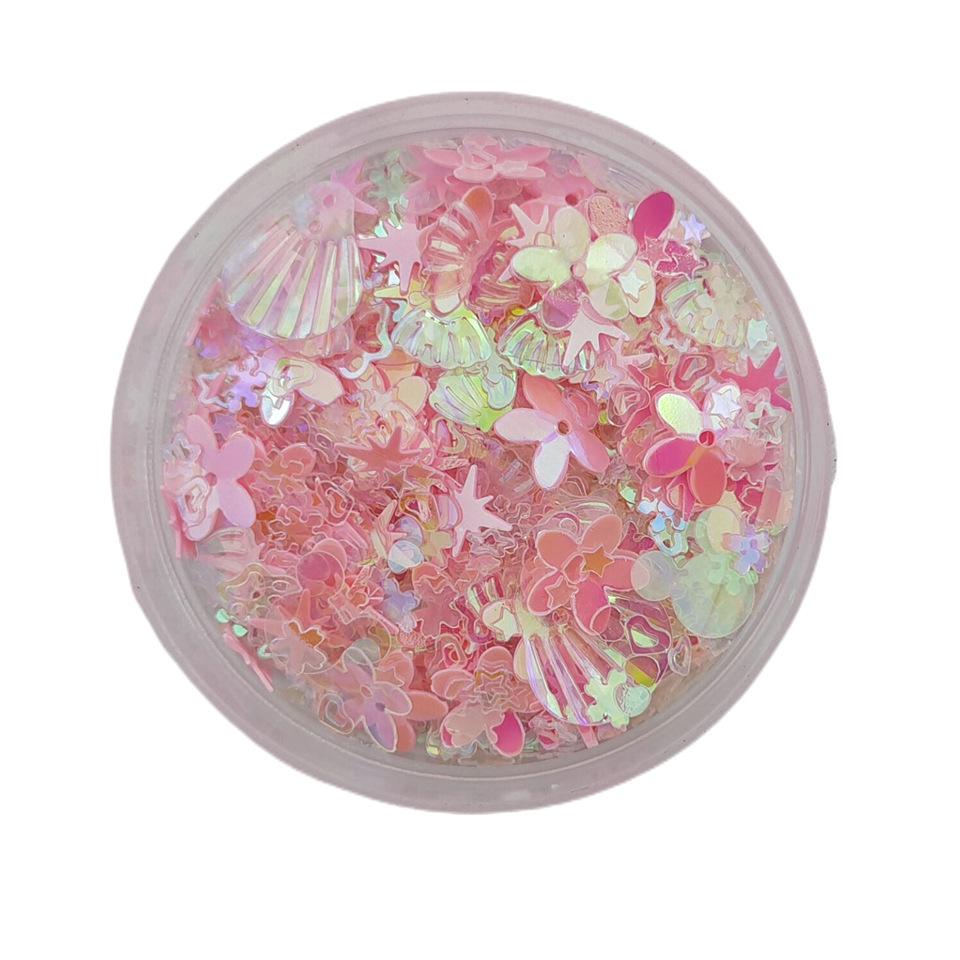 Multicolor Nail Art Glitter & Resin Makeup Decorations: Hearts, Stars, Snowflakes.