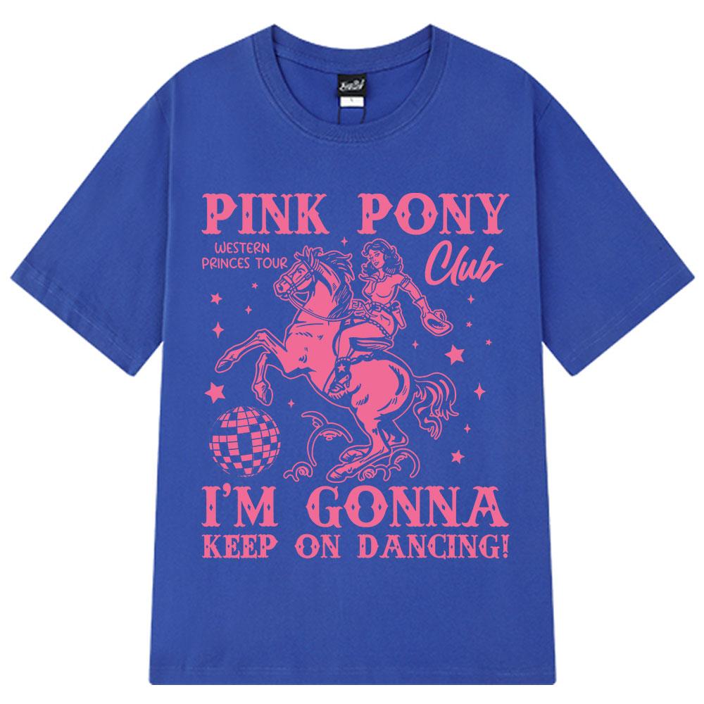 Pink Pony Club Fashion Print T-shirt Summer Short-sleeved 100% Cotton Casual T-shirts Man Woman Aesthetic Trendy Loose T-shirts