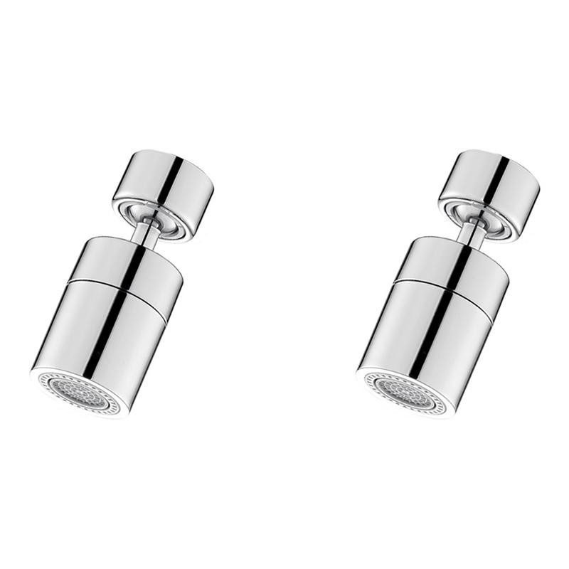 

2X Kitchen Faucet Spray Head Filter Adjustable Rotary Splashback Tap Nozzle Bubbler Kitchen Sink Faucet Silver B-B61B