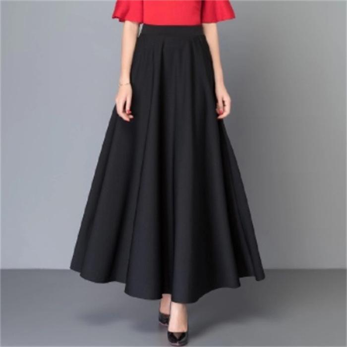 Spring/Summer Half Length Skirt Long Skirt High Waist Big Swing Skirt Women's Versatile Large Size Skirt
