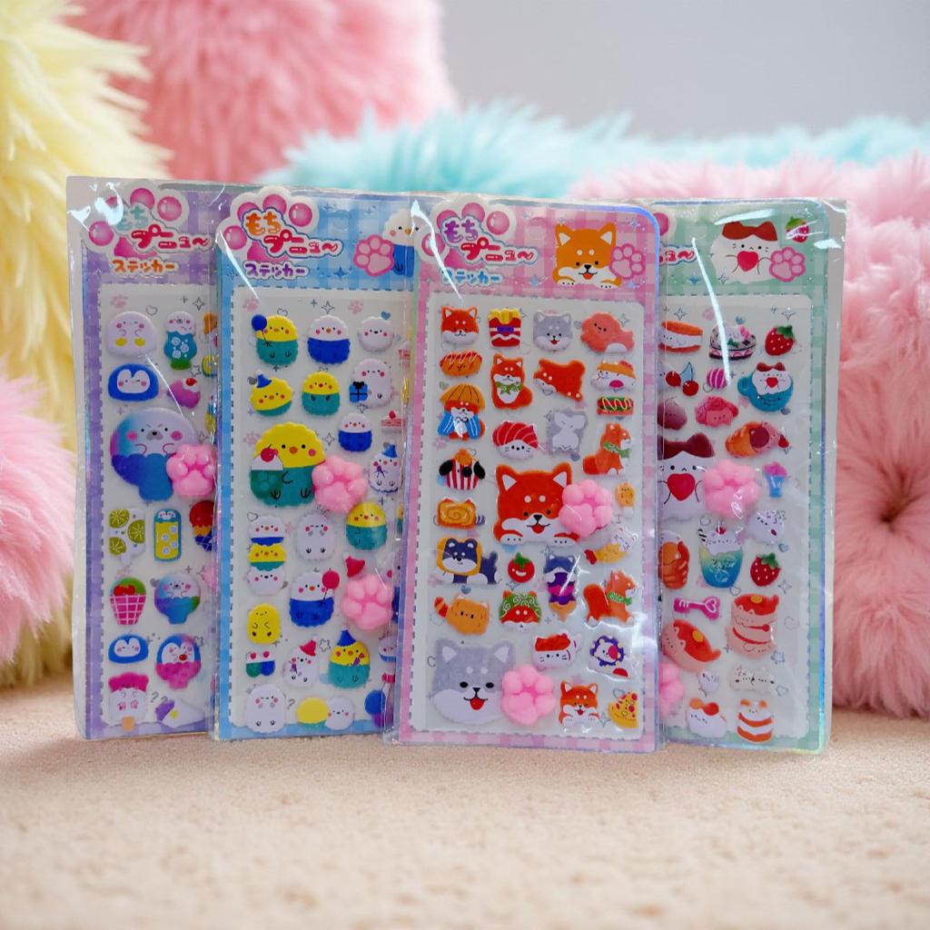 Cute Animal Puffy Bubble Stickers Self-Adhesive 3D Assorted Kids Stationery Stickers for Journal Notebook DIY Craft Decoration