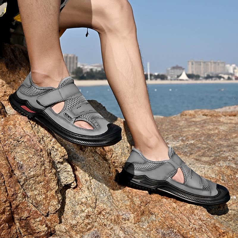Sommer Herre Utendørs Sandaler Pustende Mesh Sko Strandsko