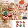 Kit Ricamo Punch Needle, Set Fai da Te con Calore - per Sottobicchieri e Sottopentola