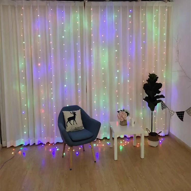 LED Remote-Controlled Copper Wire Curtain Lights for Atmosphere and Christmas Room Decor