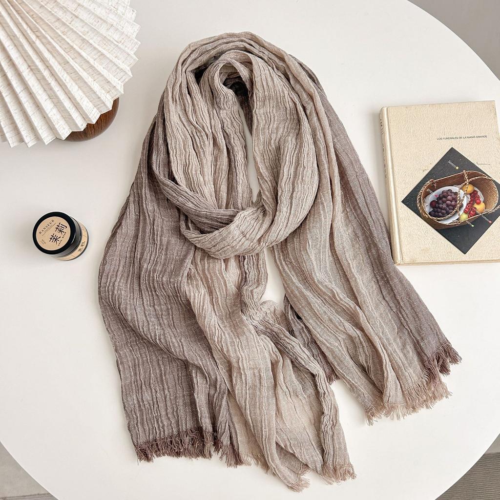 Designer Patchwork Cotton Linen Scarf For Men Women Autumn Winter Long Soft Shawls And Wraps Lady Short Tassel Bufanda Pashmina