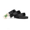 Men's Crocodile Pattern Jade Imitation Leather Belt with Rhinestone Buckle