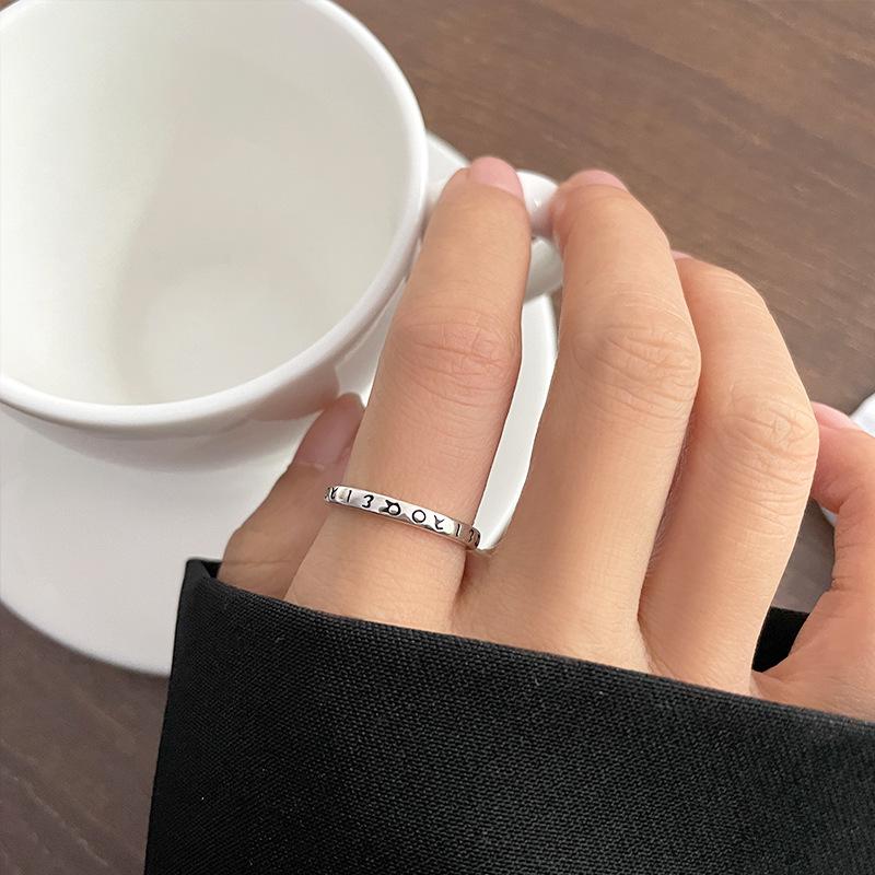 Vintage Minimalist 925 Sterling Silver Adjustable Ring for Women