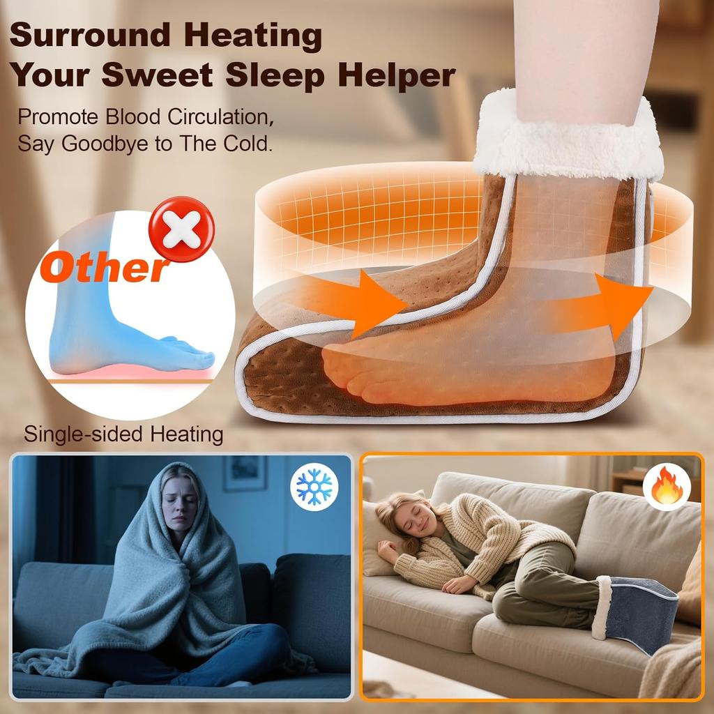 USB Electric Foot Heater Sub-format Foot Warmer 6-speed Temperature Control Warm Shoes Removable and Washable Heating Foot Pad