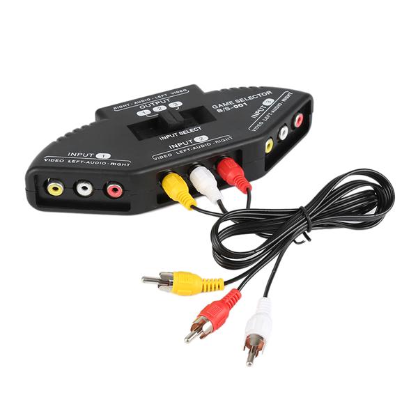 Buy Selector Box Composite Splitter 3Way Audio Video AV Switcher at