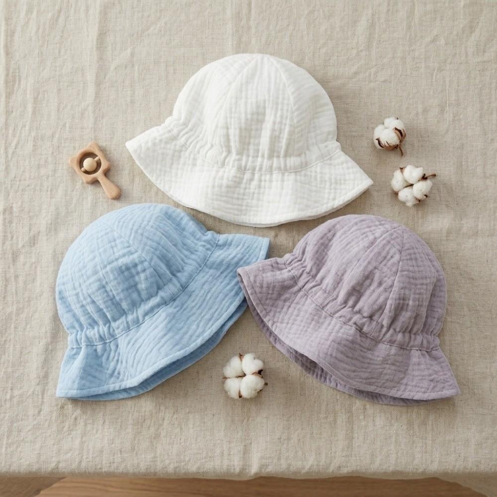 Breathable Gauze Muslin Baby Summer Hat Soft Edge Children Panama Cap Kids Sun Hat  Summer Season