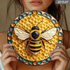 Retro Honeycomb Metal Sign 8x8 Inch Rustic Beekeeping Hexagon Wall Art Kitchen Home Decor