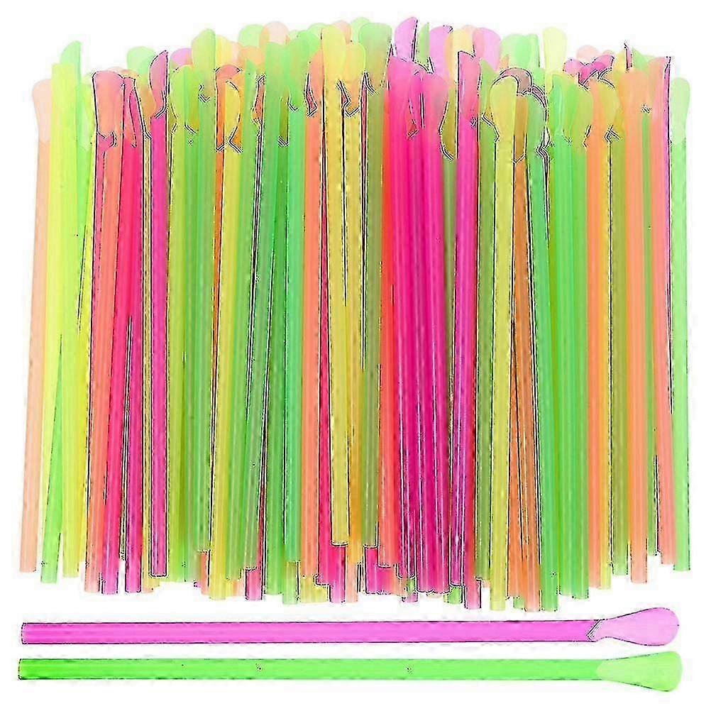 Beverage straws with spoon 400pcs for slushies and ice cream