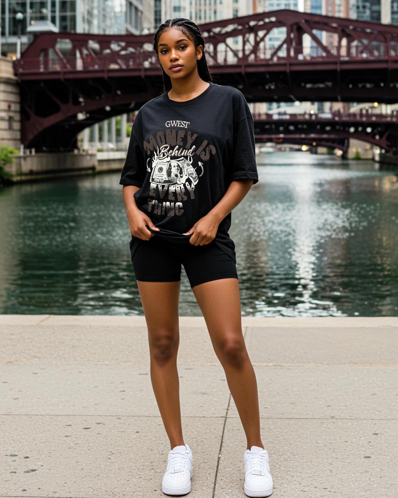 Money Is Behind Everything Oversized T-Shirt M