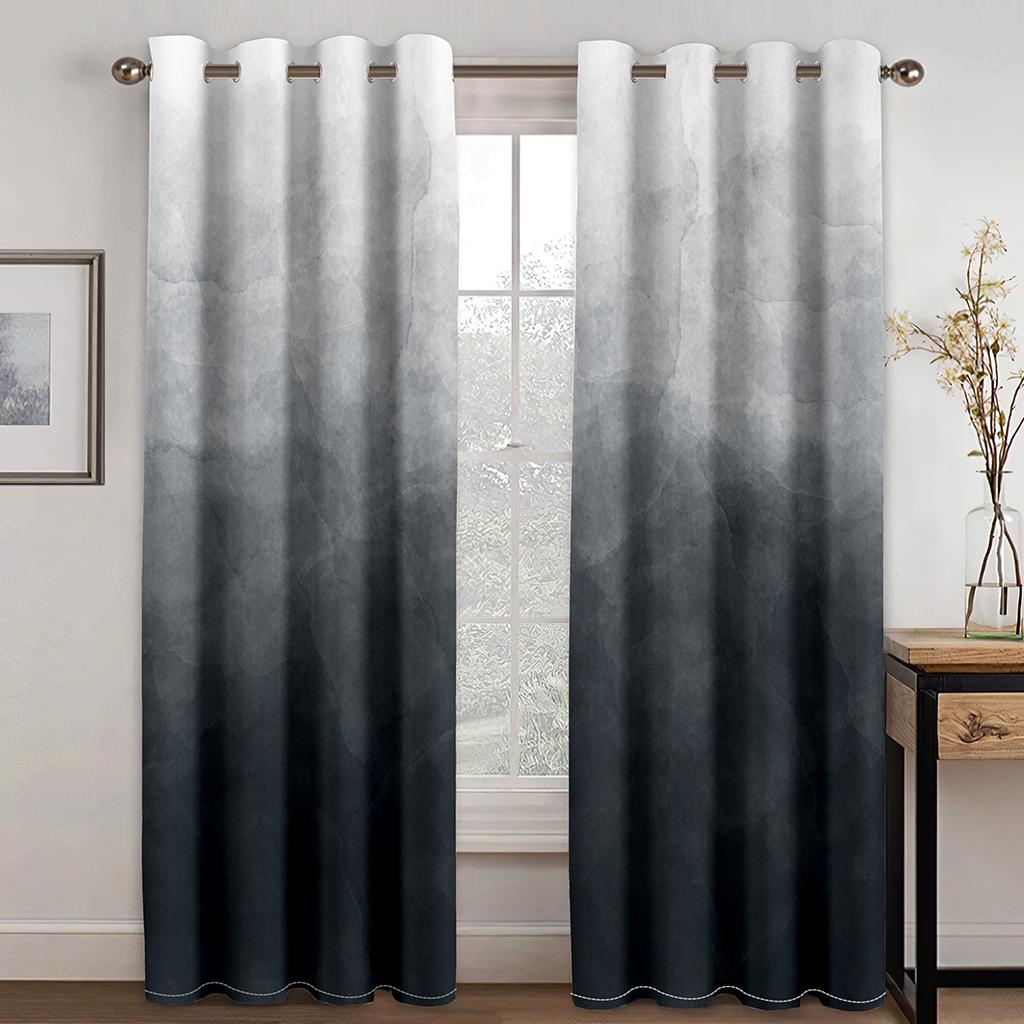 3D Printed Thin Shading Polyester Natural Scener Forest Green Gray Bedroom Curtains 2 Panel Sets for Living Room Home Decor Hook