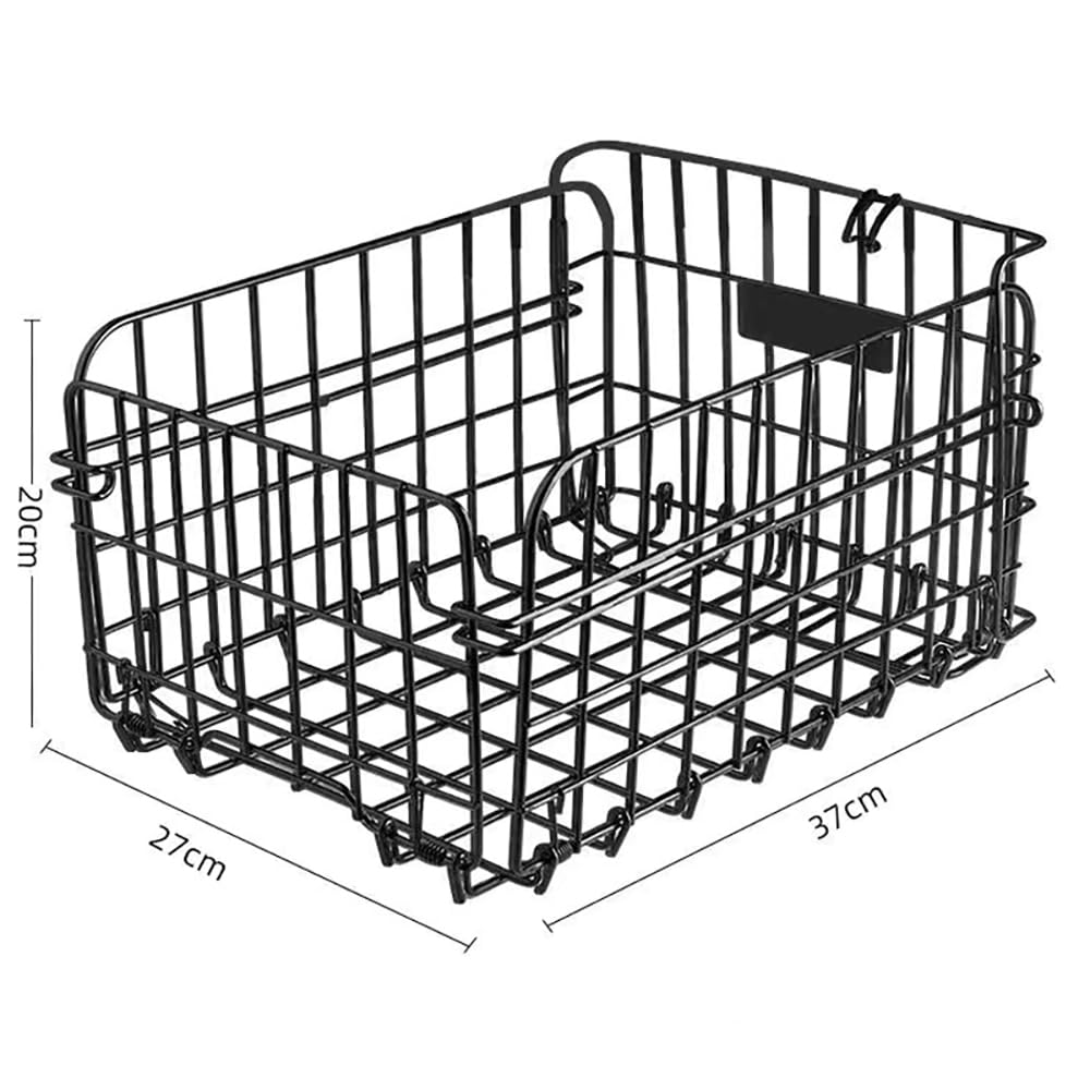 Bicycle Basket, Rear Basket, Fixed Rear Basket, Lightweight, Durable, Large Capacity, Easy Assembly