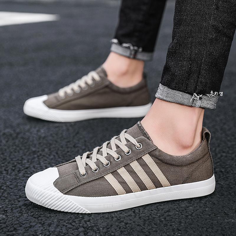 Мужская всесезонная парусиновая вулканизированная повседневная обувь в стиле ретро — фото 3