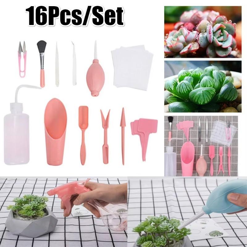 Gardening Hand Tools Set Gardening Tools 16pcs Transplanting Tools Mini Gardening Tool Kit Mini Fairy Garden Planting