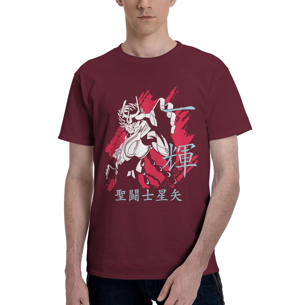 Ikki Mens T Shirts Saint Seiya Fashion Tees Short Sleeve Round Neck Pure Cotton Birthday Present Tops TShirt