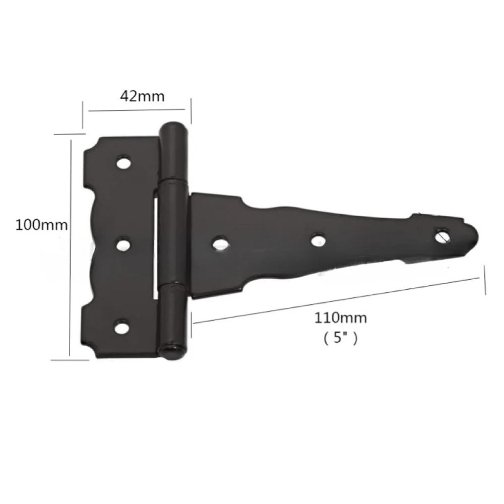 2PCS Classic Black Strap Hinges Shed Door Hinges Heavy Duty Barn Gate T-Strap Hinges