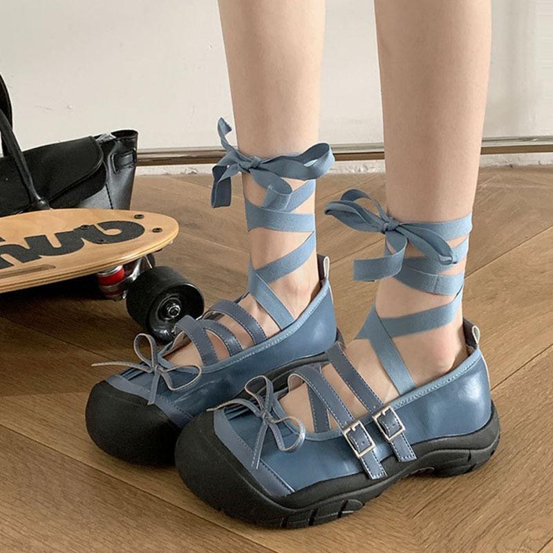 Kotníkové šněrovací dámské boty Mary Jane Módní mělké s motýlkovou mašlí Jarní podzimní dámské ležérní baleríny Taneční párty plesové boty