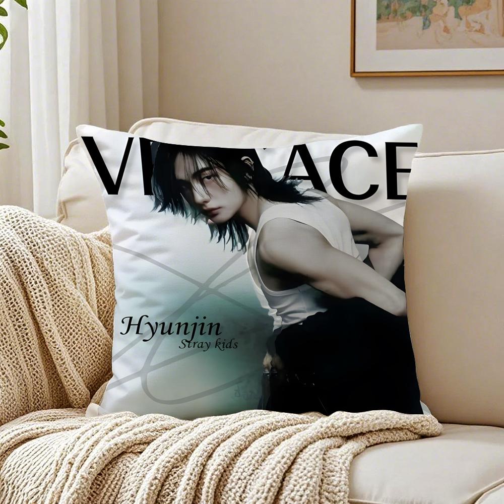 Person Idol HHyunjin Cushion Cover Pillowcase Antidustmite living Room Sofa Decor Cushion Room