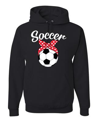 Cute Soccer Mom Ribbon Soccer Ball Gift Sports Unisex Graphic Hoodie Sweatshirt