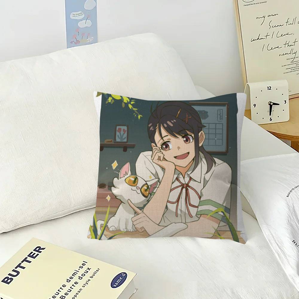 Anime Suzume daijin  Pillow Cushion Cover Pillowcase Living Room Sofa Home Decor Customized
