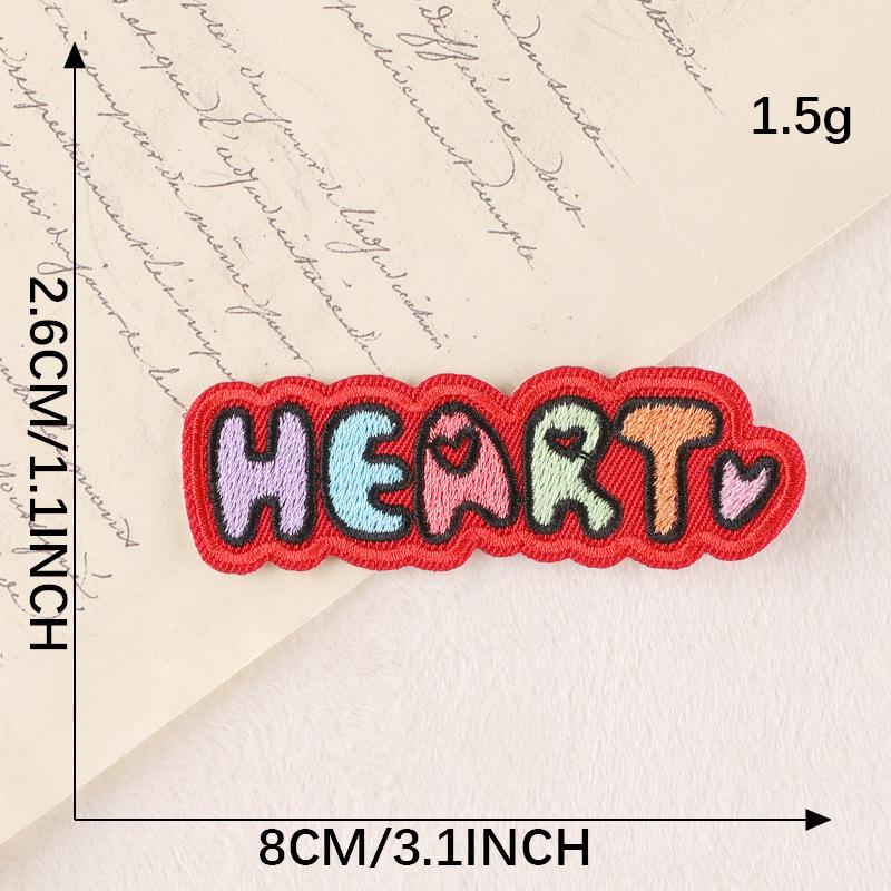 DIY Cartoon Badge Embroidery Patch with English Letters
