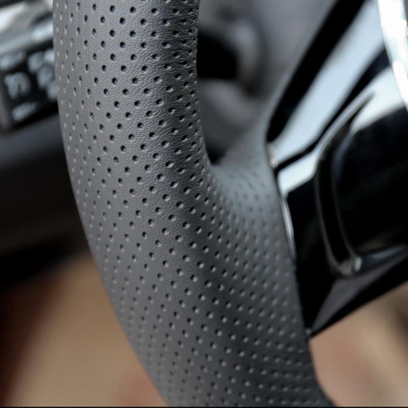 For BMW E81 E90 Pack M Sport M3 E91 E92 E93 E87 E82 E88 X1 E84 Full Black Leather Car Steering Wheel Braid Soft Leather Cover