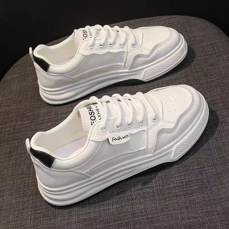 Wear-resistant Little White Shoes Women's New Autumn Small Platform Women's Shoes Versatile Commuter Casual Sports Board Shoes
