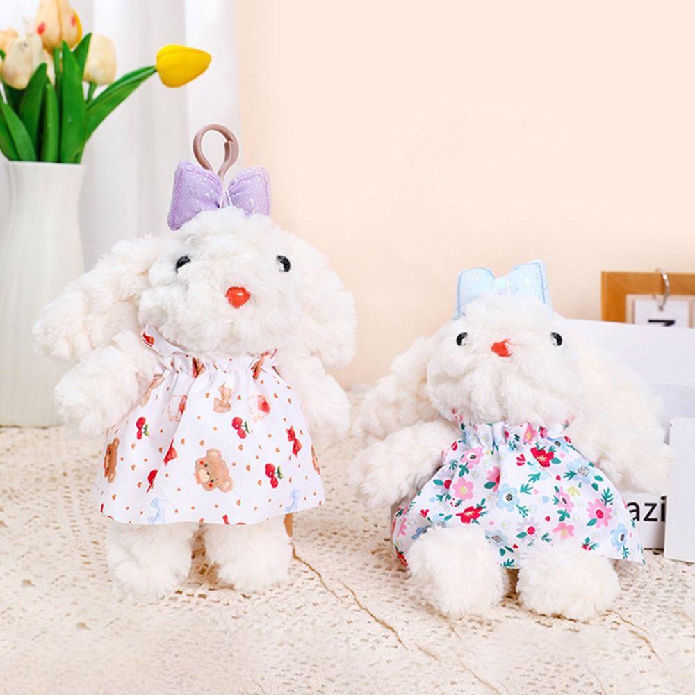 Plush Stuffed Drooping Ear Rabbit Pendant Rabbit Doll Bag Hanging Pendant Car Key Ring  Unisex